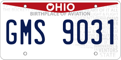 OH license plate GMS9031