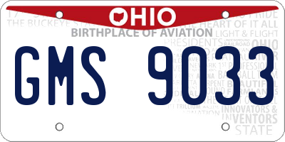 OH license plate GMS9033