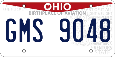 OH license plate GMS9048