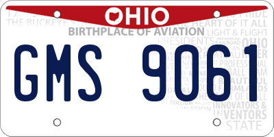 OH license plate GMS9061