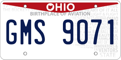 OH license plate GMS9071