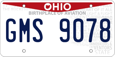 OH license plate GMS9078