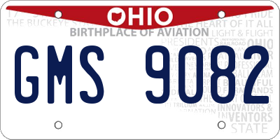 OH license plate GMS9082