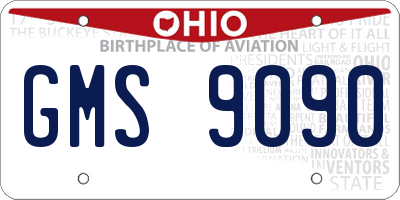 OH license plate GMS9090