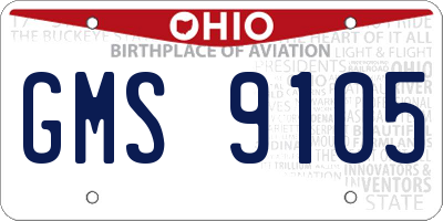 OH license plate GMS9105