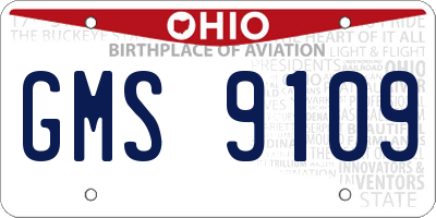 OH license plate GMS9109
