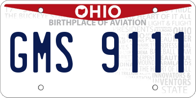 OH license plate GMS9111