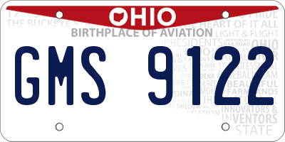 OH license plate GMS9122
