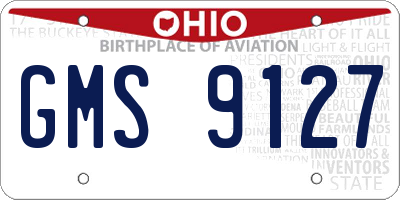 OH license plate GMS9127