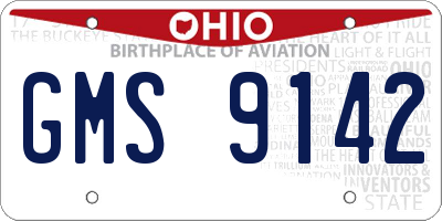 OH license plate GMS9142
