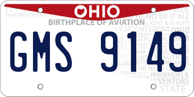 OH license plate GMS9149