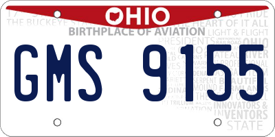 OH license plate GMS9155
