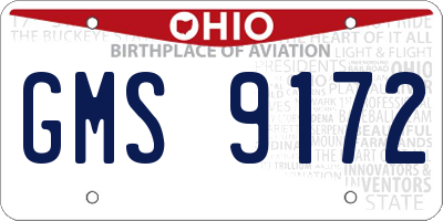 OH license plate GMS9172