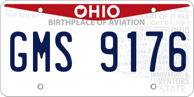OH license plate GMS9176