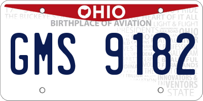OH license plate GMS9182
