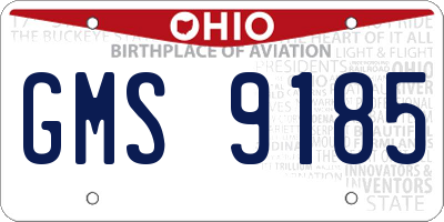 OH license plate GMS9185