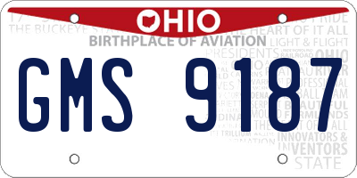 OH license plate GMS9187
