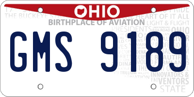OH license plate GMS9189