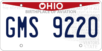 OH license plate GMS9220