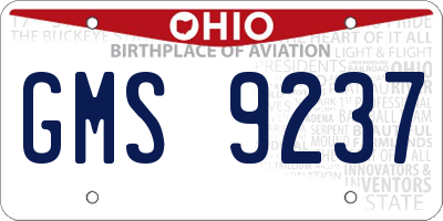OH license plate GMS9237
