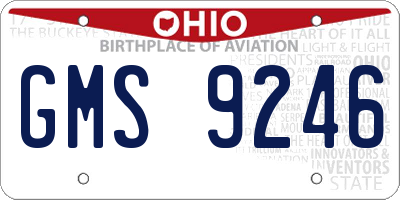OH license plate GMS9246