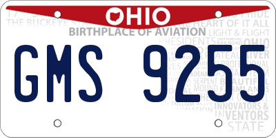 OH license plate GMS9255