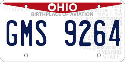OH license plate GMS9264
