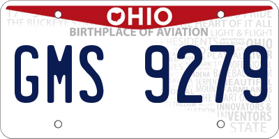 OH license plate GMS9279