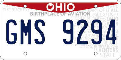 OH license plate GMS9294