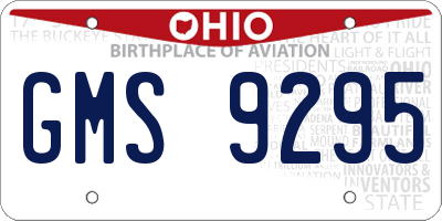 OH license plate GMS9295