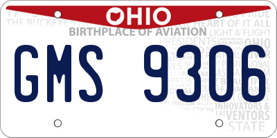 OH license plate GMS9306