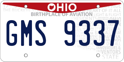 OH license plate GMS9337