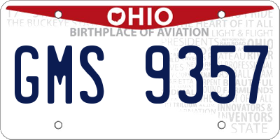 OH license plate GMS9357