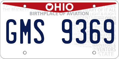 OH license plate GMS9369