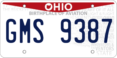 OH license plate GMS9387
