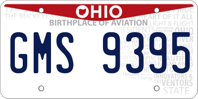 OH license plate GMS9395