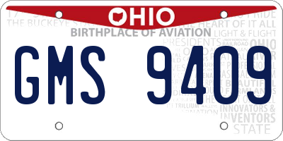 OH license plate GMS9409