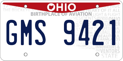 OH license plate GMS9421