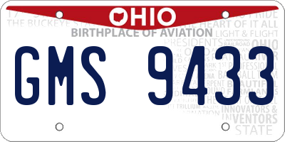 OH license plate GMS9433