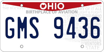 OH license plate GMS9436