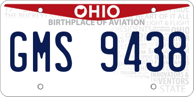OH license plate GMS9438