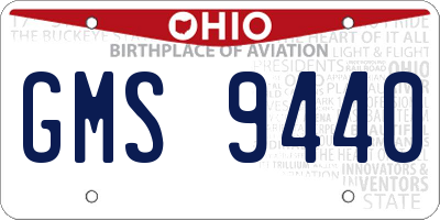 OH license plate GMS9440