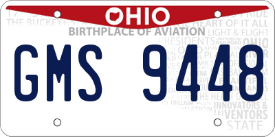 OH license plate GMS9448
