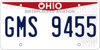 OH license plate GMS9455