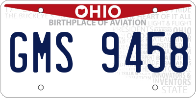 OH license plate GMS9458