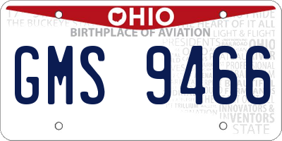 OH license plate GMS9466