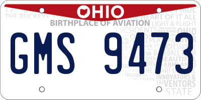 OH license plate GMS9473