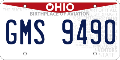 OH license plate GMS9490