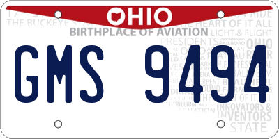 OH license plate GMS9494