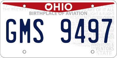 OH license plate GMS9497